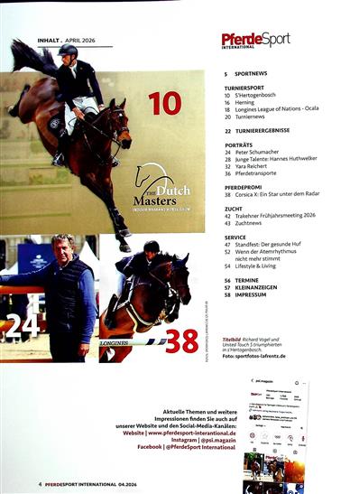 PferdeSport International - Das Pferde Magazin Inhaltsverzeichnis