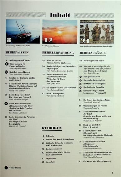 Faszination Bibel Inhaltsverzeichnis