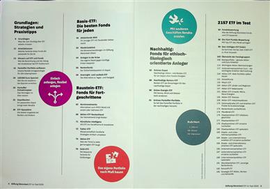 Stiftung Warentest Spezialheft ETF im Test Inhaltsverzeichnis
