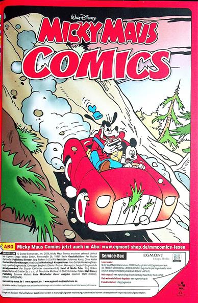 Micky Maus Comics Inhaltsverzeichnis