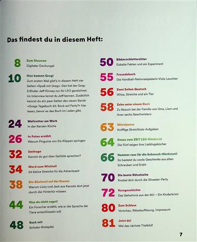 ZEIT Leo Inhaltsverzeichnis