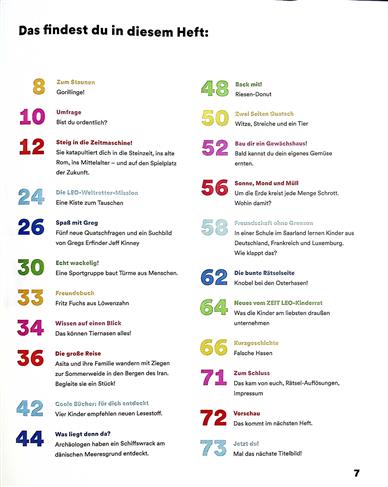 ZEIT Leo Inhaltsverzeichnis
