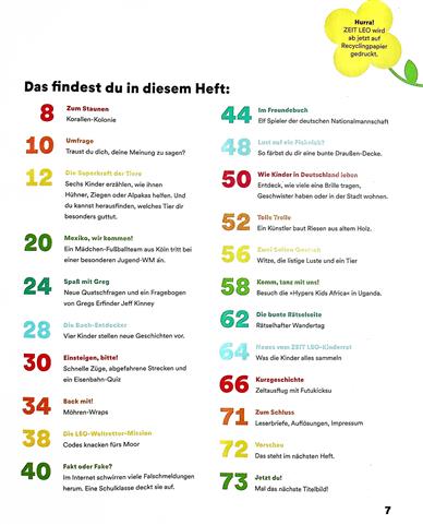 ZEIT Leo Inhaltsverzeichnis