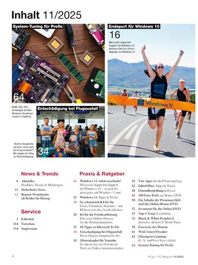 PC GO + PC Magazin Inhaltsverzeichnis