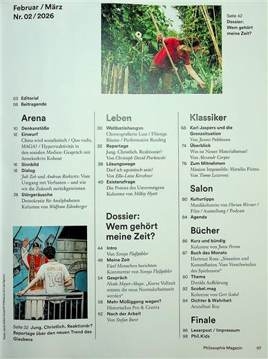 Philosophie Magazin Inhaltsverzeichnis