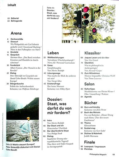 Philosophie Magazin Inhaltsverzeichnis