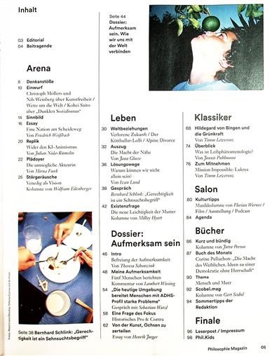 Philosophie Magazin Inhaltsverzeichnis