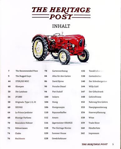 The Heritage Post Inhaltsverzeichnis
