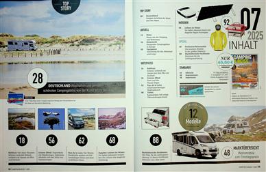 Camping & Reise Magazin Inhaltsverzeichnis