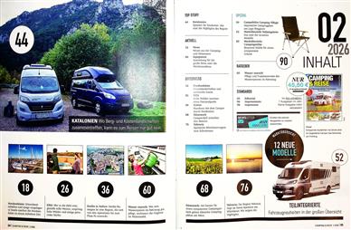 Camping & Reise Magazin Inhaltsverzeichnis