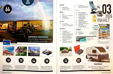 Camping & Reise Magazin Inhaltsverzeichnis