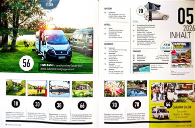 Camping & Reise Magazin Inhaltsverzeichnis