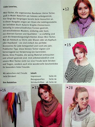 Meine Strickmode Mini-Tücher Inhaltsverzeichnis