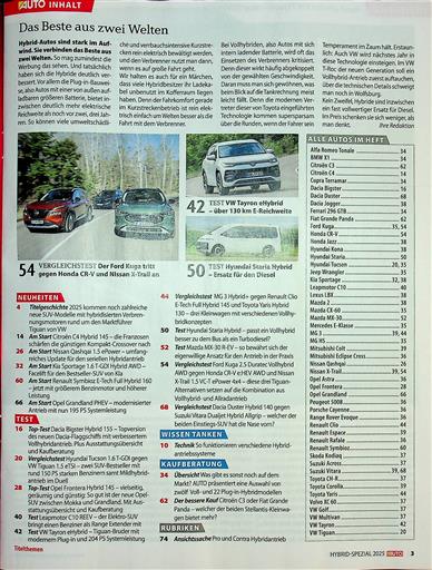 Auto Strassenverkehr Spezial Neue Hybride Inhaltsverzeichnis