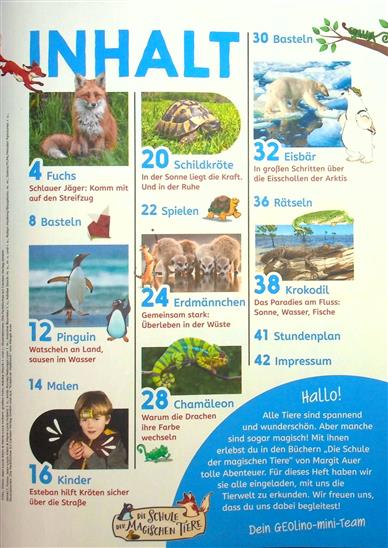 Geolino Mini Tierbabys 2026 Inhaltsverzeichnis
