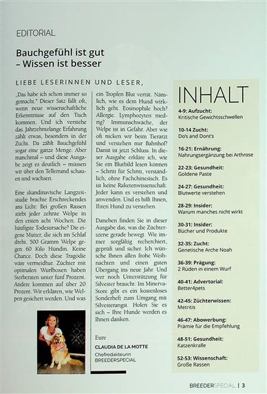 Breeder Special Inhaltsverzeichnis