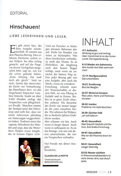 Breeder Special Inhaltsverzeichnis