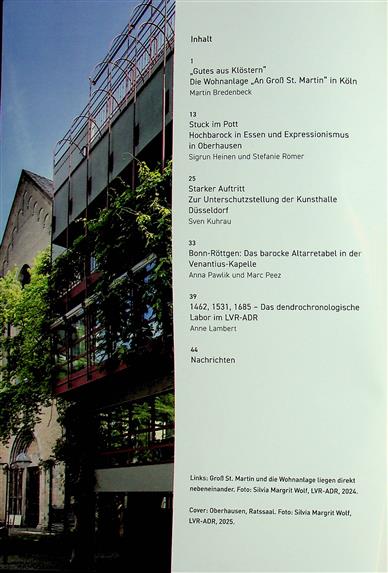 Denkmalpflege im Rheinland Inhaltsverzeichnis