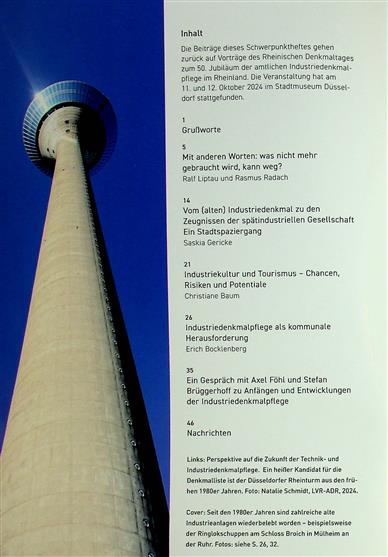 Denkmalpflege im Rheinland Inhaltsverzeichnis