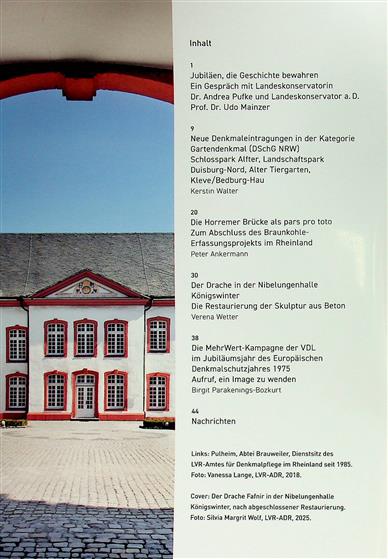 Denkmalpflege im Rheinland Inhaltsverzeichnis