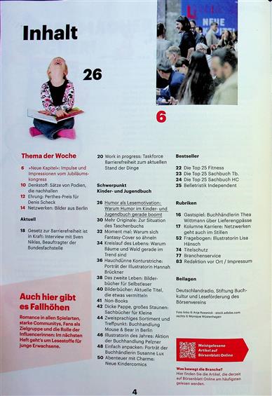 Börsenblatt Inhaltsverzeichnis