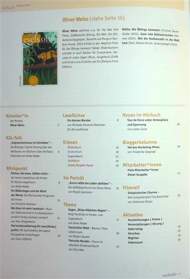 Eselsohr Inhaltsverzeichnis