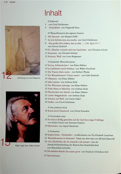 Literatur in Bayern Inhaltsverzeichnis