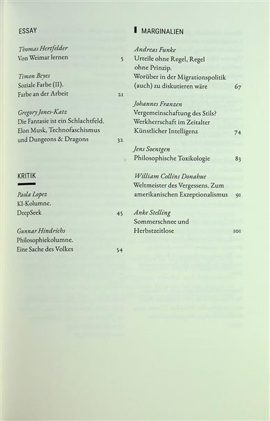 Merkur Inhaltsverzeichnis