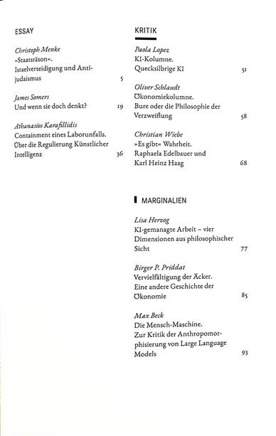 Merkur Inhaltsverzeichnis