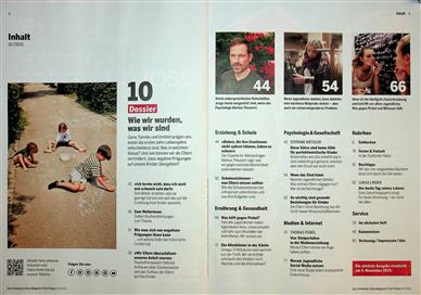 Fritz + Fränzi Elternmagazin Inhaltsverzeichnis