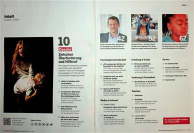 Fritz + Fränzi Elternmagazin Inhaltsverzeichnis