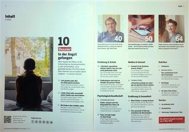 Fritz + Fränzi Elternmagazin Inhaltsverzeichnis