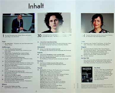 Theater Heute Inhaltsverzeichnis