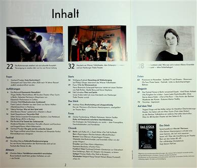 Theater Heute Inhaltsverzeichnis