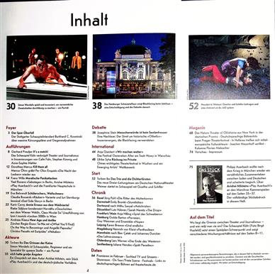 Theater Heute Inhaltsverzeichnis