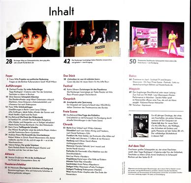 Theater Heute Inhaltsverzeichnis