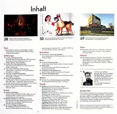 Theater Heute Inhaltsverzeichnis