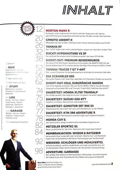 Motorrad Magazin (A) Inhaltsverzeichnis