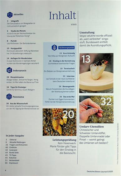 Deutsches Bienenjournal Inhaltsverzeichnis