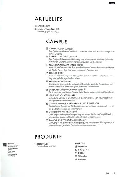 Garten & Landschaft Inhaltsverzeichnis