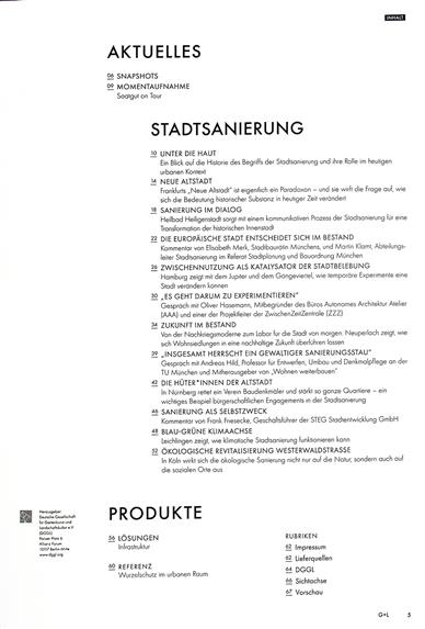 Garten & Landschaft Inhaltsverzeichnis