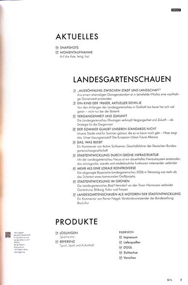 Garten & Landschaft Inhaltsverzeichnis