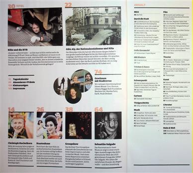 Stadtrevue Inhaltsverzeichnis