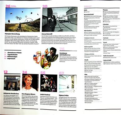 Stadtrevue Inhaltsverzeichnis