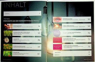 Homöopathie Zeitschrift Inhaltsverzeichnis