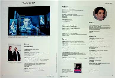Theater der Zeit Inhaltsverzeichnis