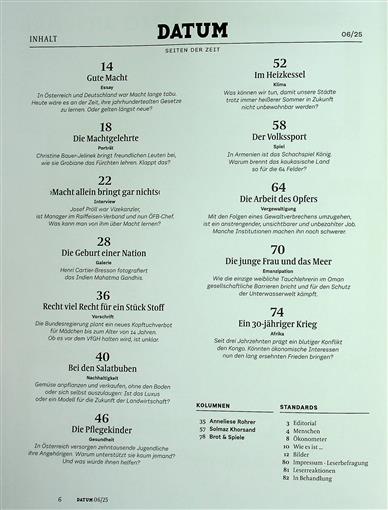 Datum Inhaltsverzeichnis