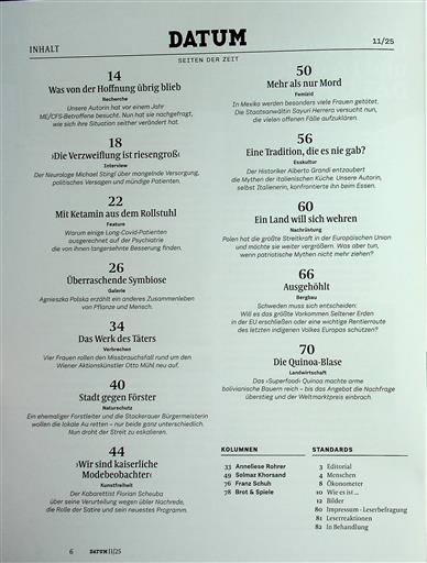 Datum Inhaltsverzeichnis