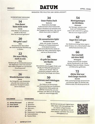 Datum Inhaltsverzeichnis