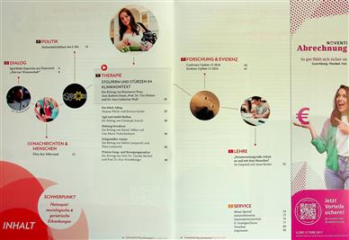 pt Zeitschrift für Physiotherapeuten Inhaltsverzeichnis